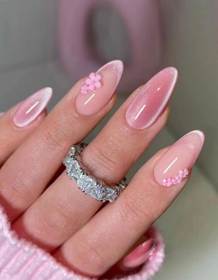 Elegant Floral-Designed Press-On Nail Set Stornfield