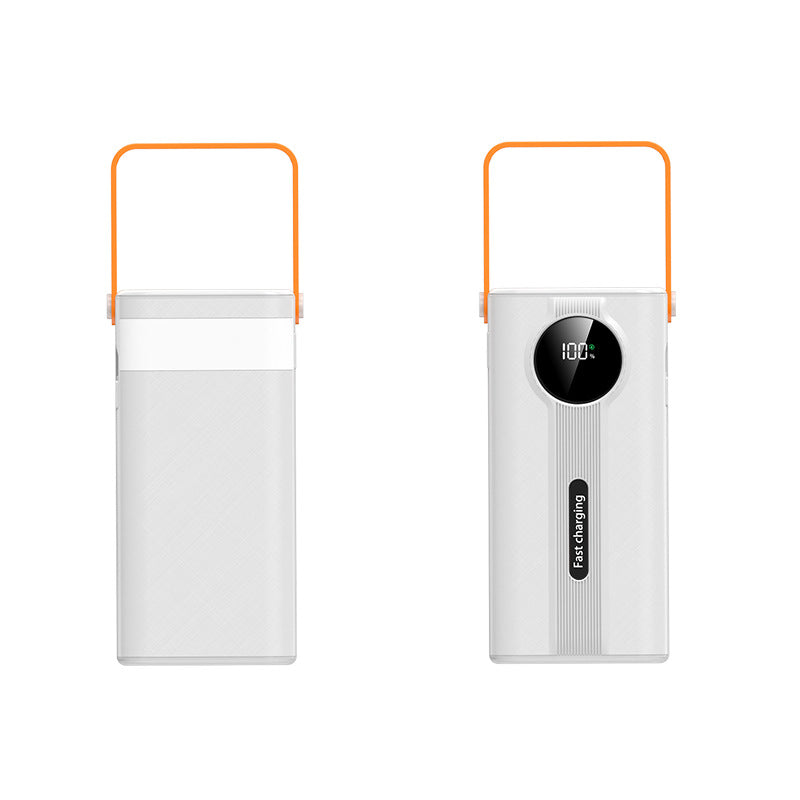 Portable power bank with ergonomic carrying handle and digital charge level indicator Stornfield