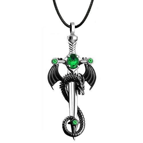 Dragon-Embellished Sword Pendant Necklace Stornfield