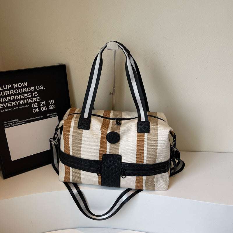 Stylish Striped Weekend Duffel Bag Stornfield