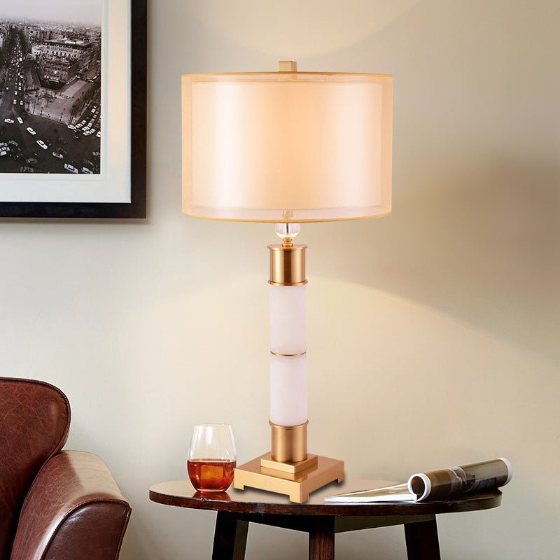 Elegant Marble and Brass Table Lamp
