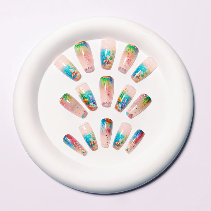 Artificial nails with underwater motif Stornfield