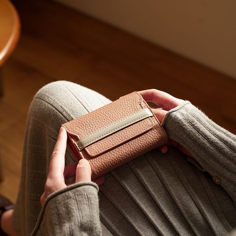 Textured Leather Cardholder Wallet