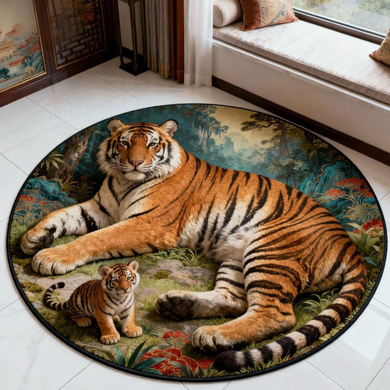 Animal-Themed Round Area Rug
