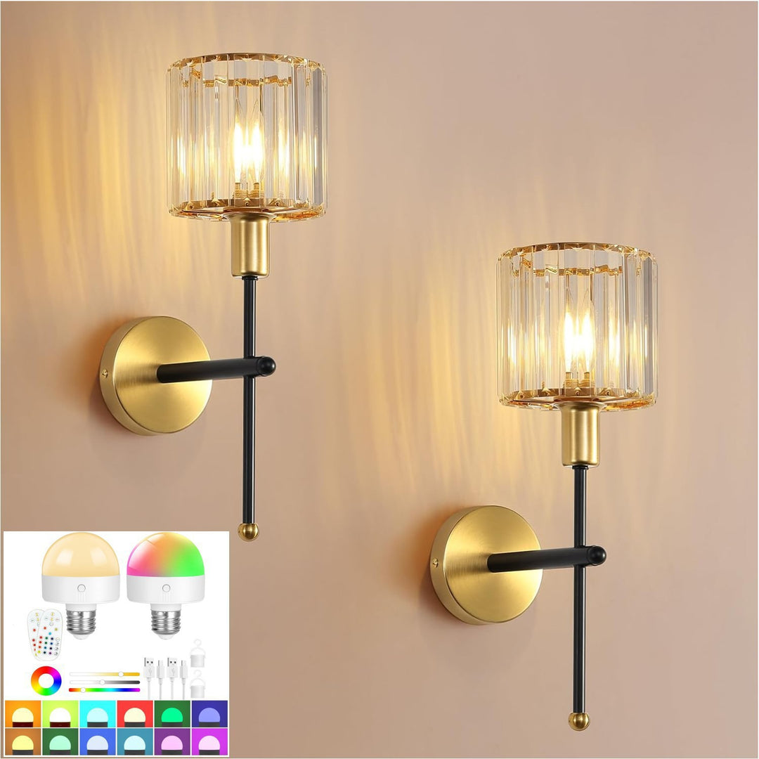 Crystal-Accented LED Wall Sconce