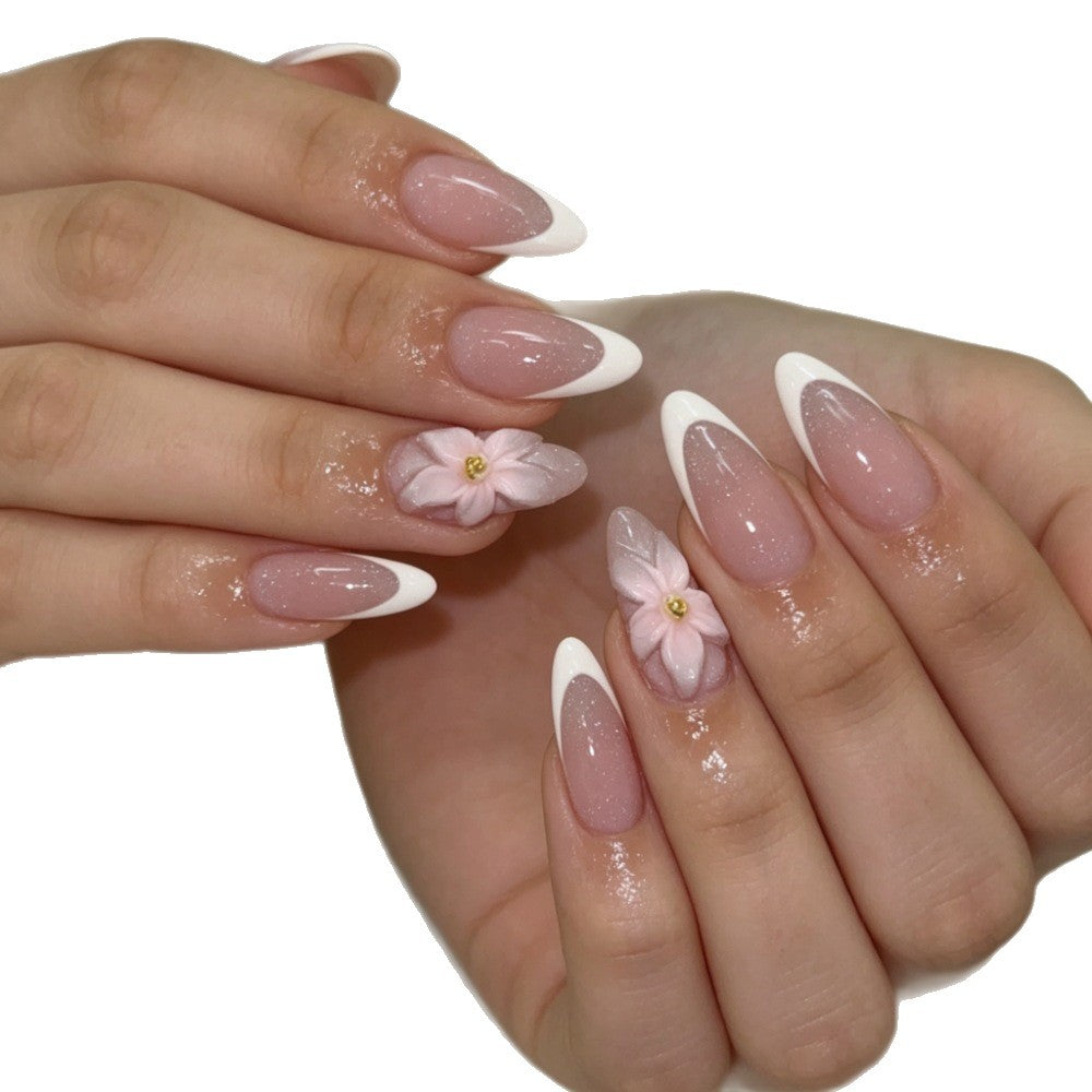 Floral Design Stiletto Nail Enhancements