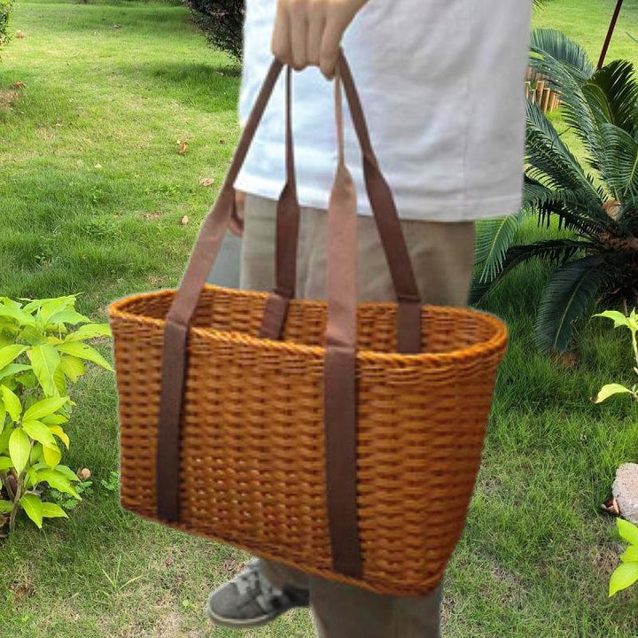 Woven Tote Bag with Reinforced Handles Stornfield