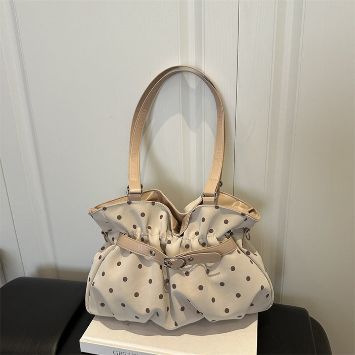 Polka Dot Pleated Handbag