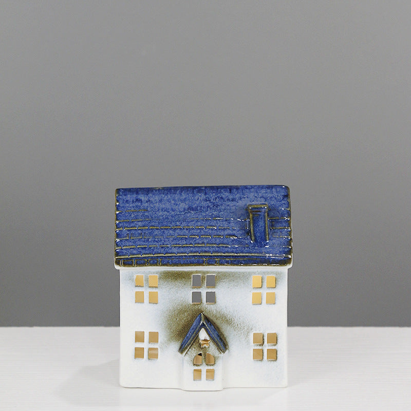 Ceramic House-Shaped Decorative Lantern Stornfeild