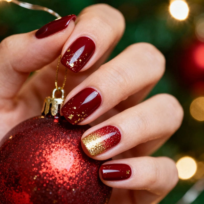 Artificial nail set with elegant glitter and high gloss finish Stornfield