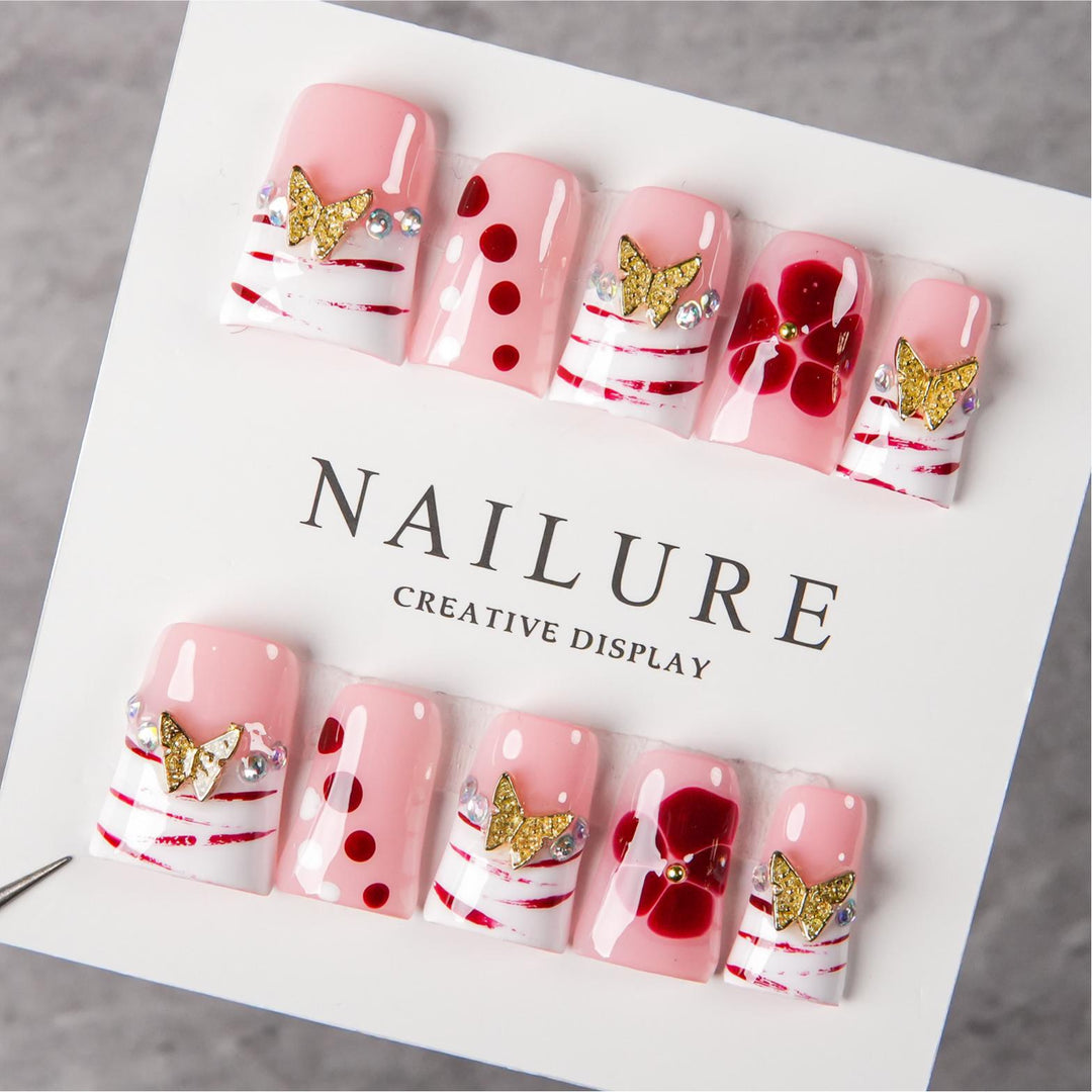 Artistically Designed Press-On Nail Set