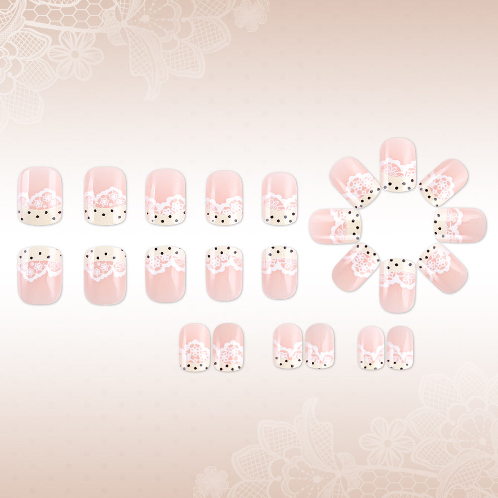 Elegant Lace Design Press-On Nails Stornfield