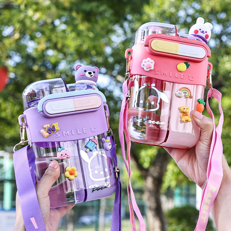 Women's water bottle with interactive design and practical shoulder carrying function Stornfield