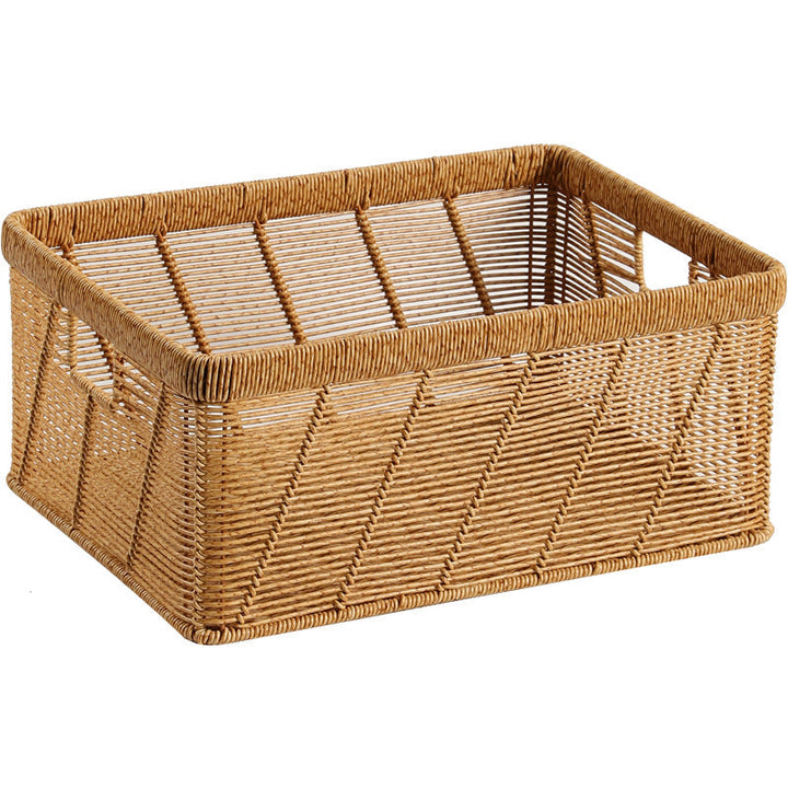 Decorative Handwoven Storage Basket with Cutout Handles Stornfield