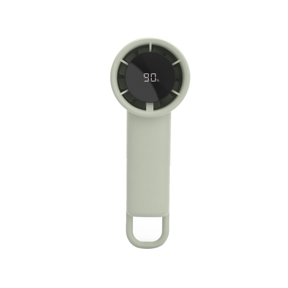 Unisex compact portable hand fan with digital battery display and hanging loop Stornfield