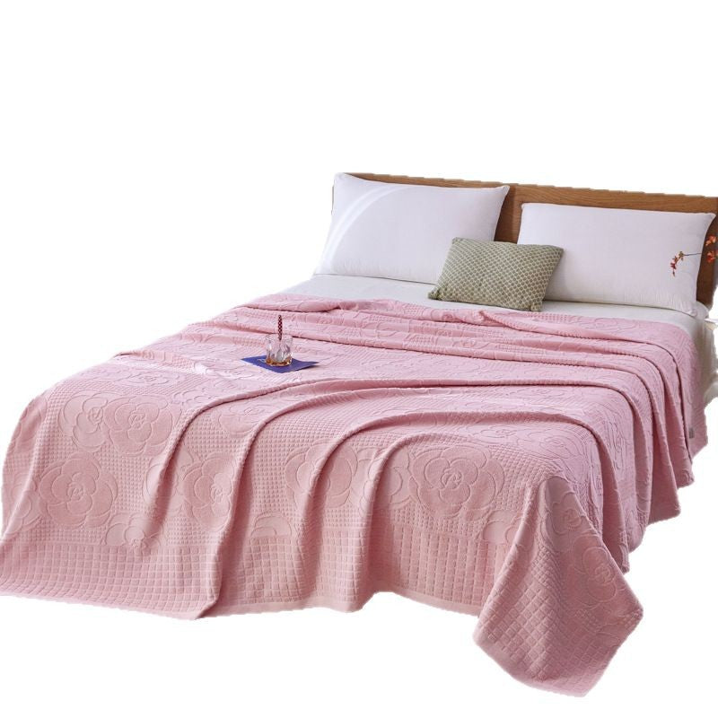 Textured Jacquard Cotton Bath Towel Set with Floral Relief Pattern