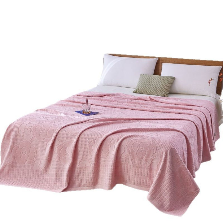 Textured Jacquard Cotton Bath Towel Set with Floral Relief Pattern