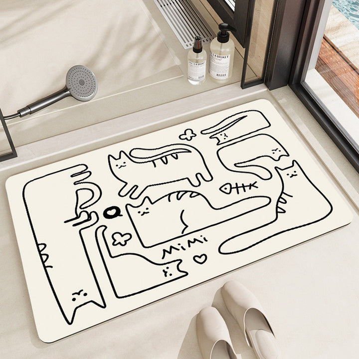 Playful Cow-Themed Bathroom Mat Stornfield