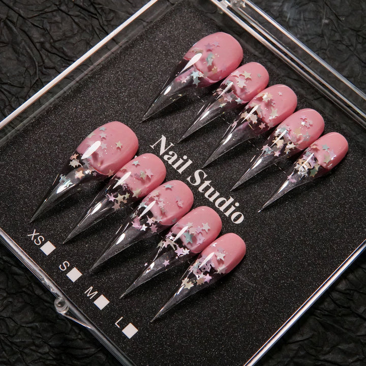 Starry Glamour Stiletto Press-On Nails