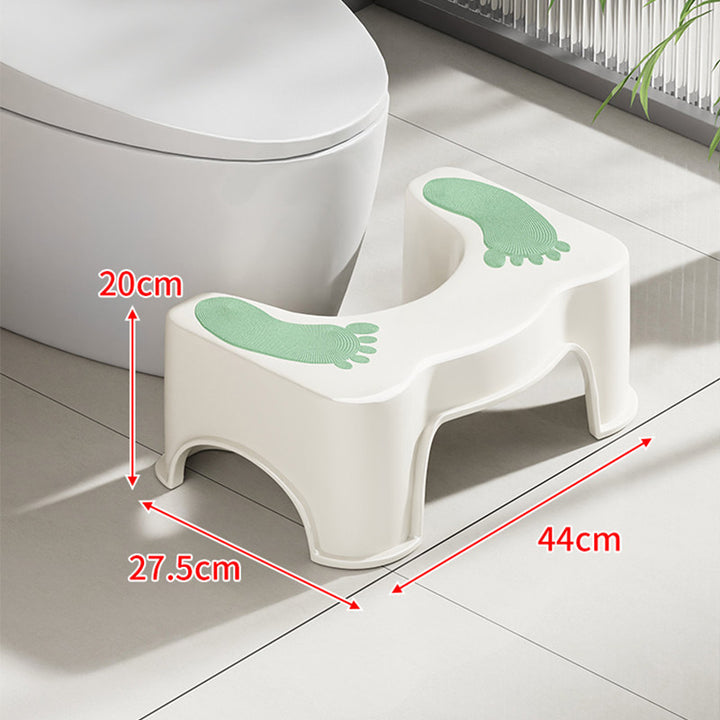 Ergonomic Toilet Footstool with Anti-Slip Pads and Curved Squat Posture Design