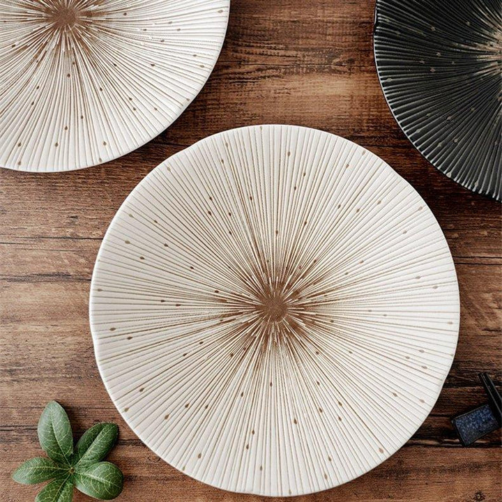 Handcrafted Japanese Mino Ware Ceramic Wrinkled Plates | Stornfield