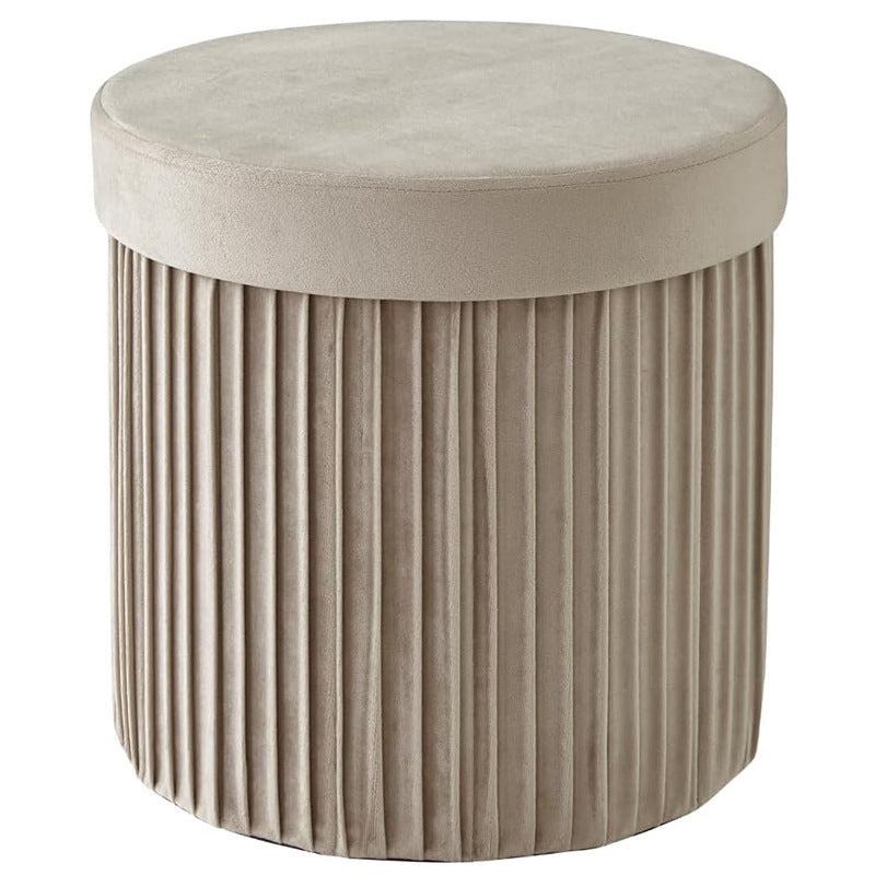 Velvet Textured Storage Ottoman Stornfield