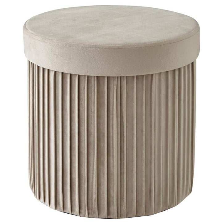 Velvet Textured Storage Ottoman Stornfield