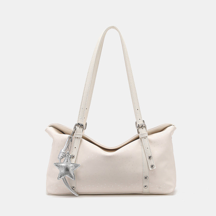 Chic Soft Handheld Tote Bag with Star Charm