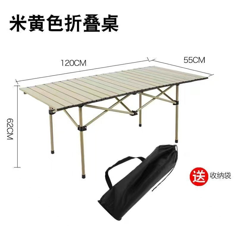 Folding Camping Table With Sturdy Aluminum Frame And Carry Bag Stornfield