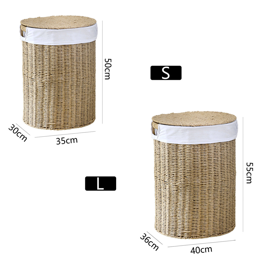 Rustic laundry basket made of woven material Stornfield