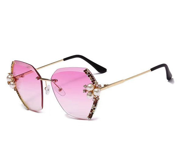 Women extravagant oversized sunglasses with pearl embellishments Stornfield