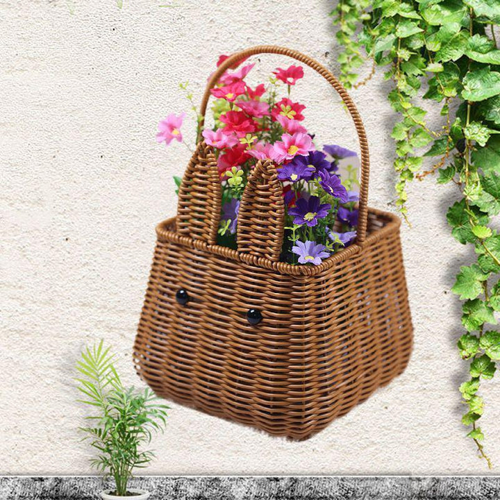 Whimsical Rabbit-Shaped Woven Basket Stornfield