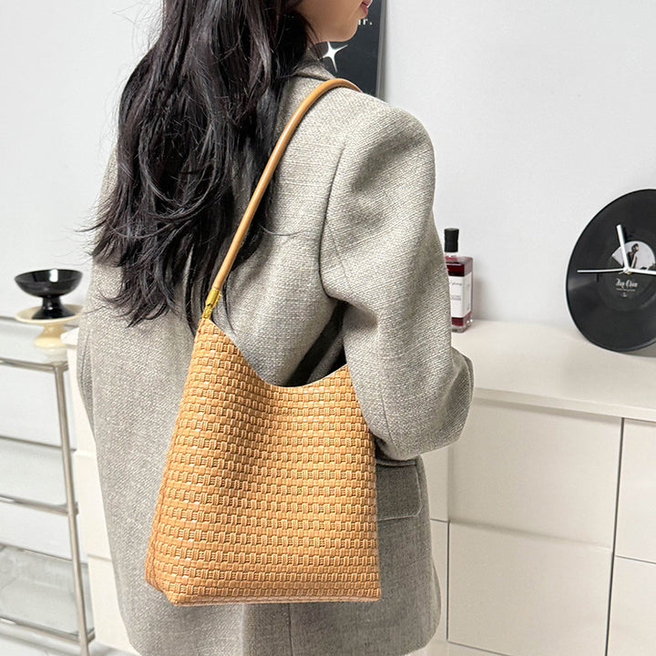 Textured Weave Shoulder Bag