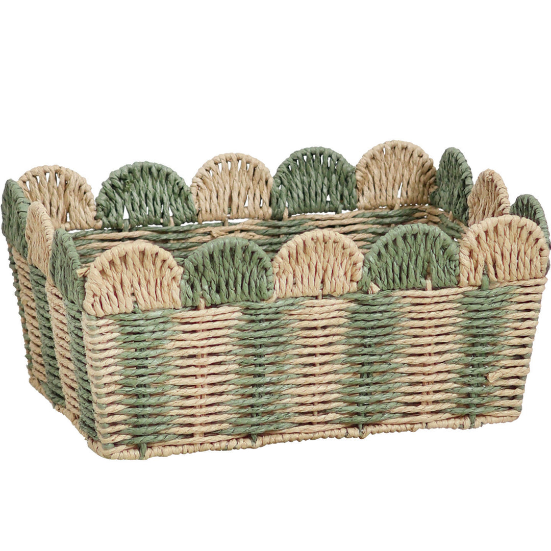 Decorative storage basket made of woven material Stornfield