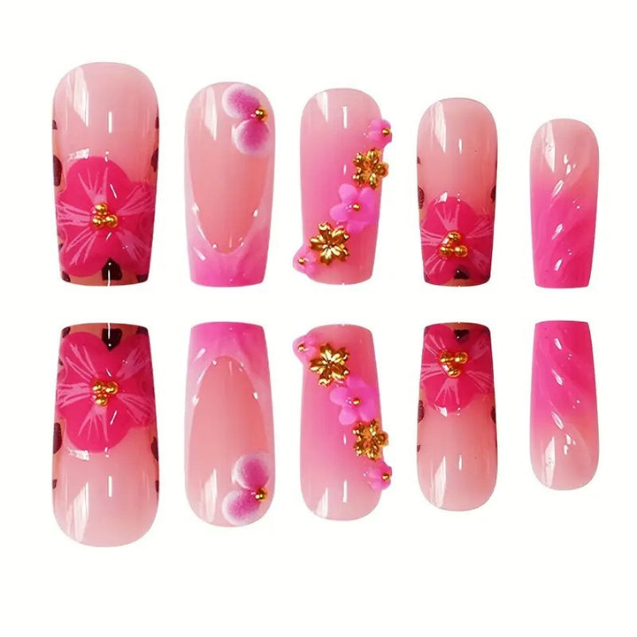 Floral Acrylic Nail Art Enhancements Stornfield