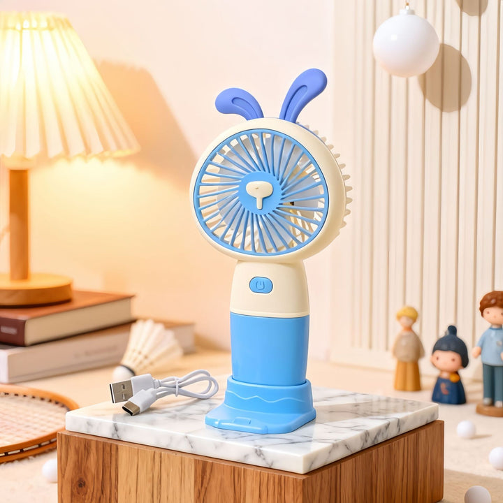 Ladies Portable Hand Fan with Cute Rabbit Design Stornfield