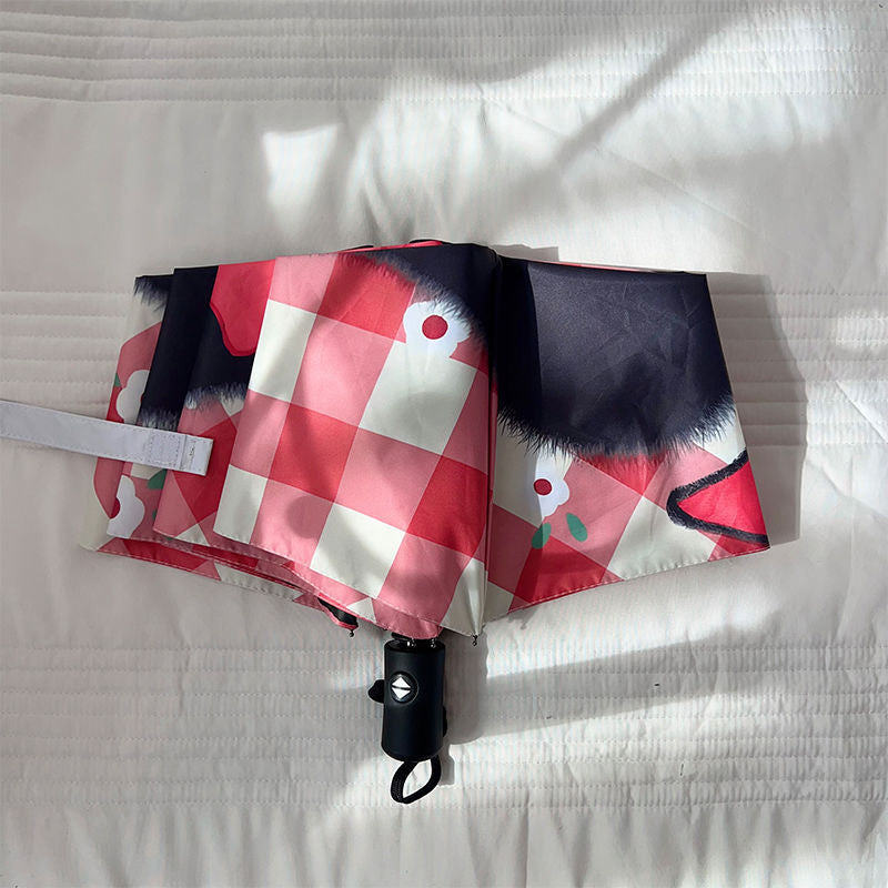 Women's Foldable Umbrella with Stylish Check Pattern Stornfield