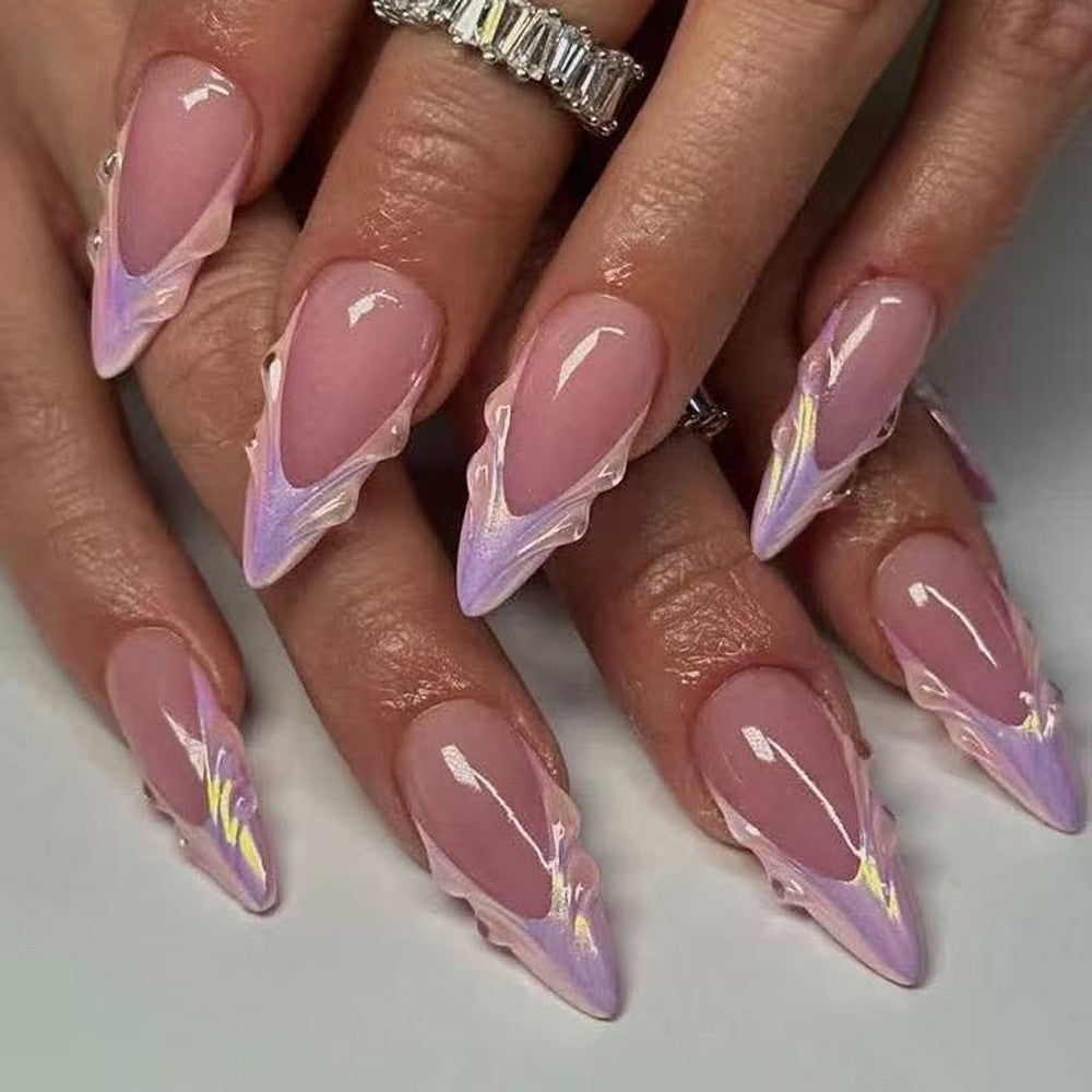 Elegant Artificial Nails with Botanical Designs Stornfield