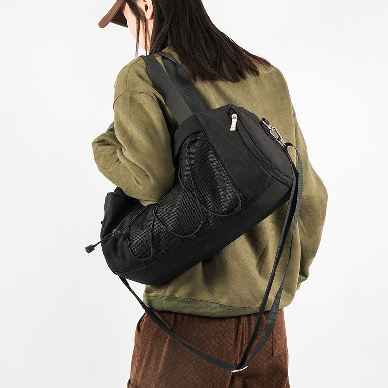 Sporty shoulder bag with adjustable carrying handles and breathable mesh material Stornfield