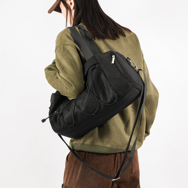 Sporty shoulder bag with adjustable carrying handles and breathable mesh material Stornfield