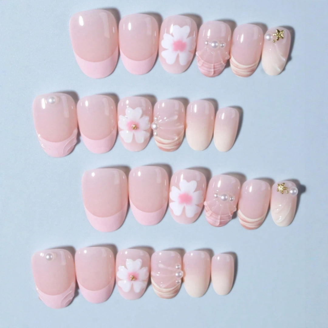 Floral Acrylic Press-On Nails Stornfield