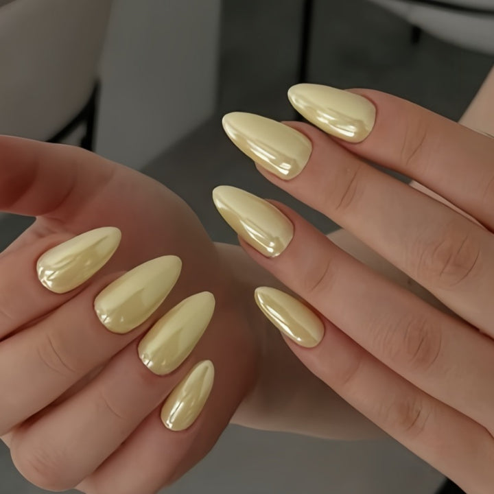 Premium Almond-Shaped Glossy Press-On Nails Stornfield