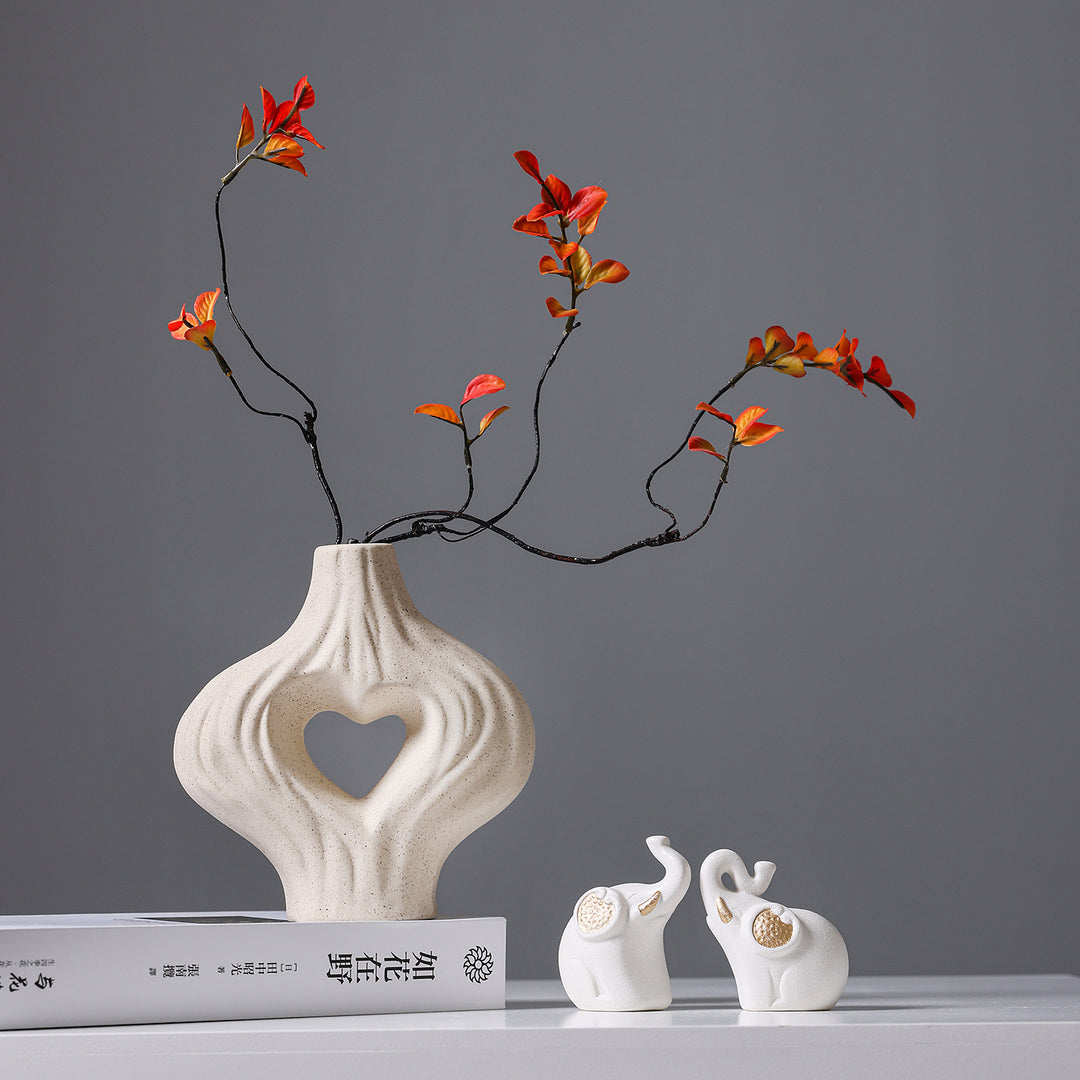 Artistic Heart-Shaped Decorative Vase