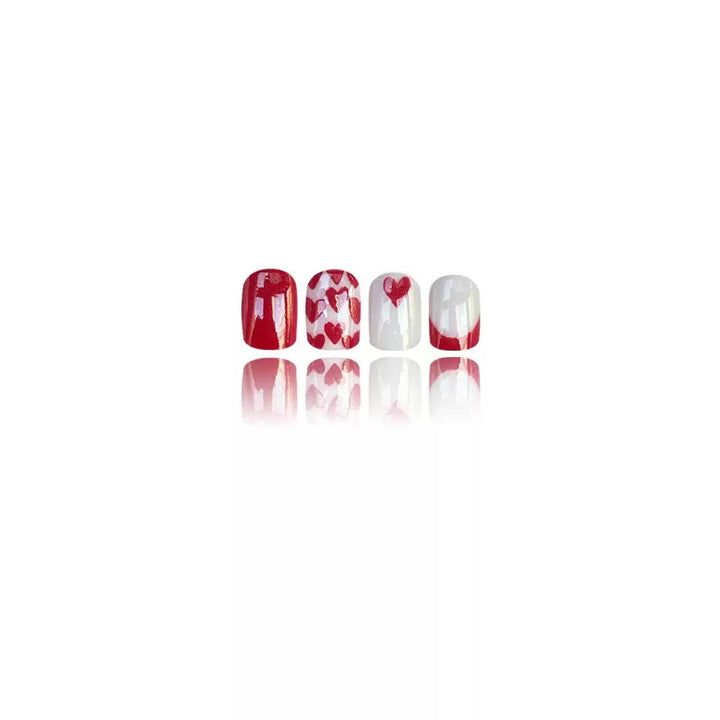 Nail art set with romantic heart designs and elegant shine Stornfield