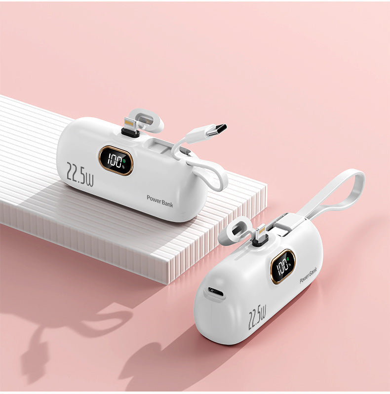 Portable power bank with innovative 22.5W fast charging function and integrated cable system Stornfield