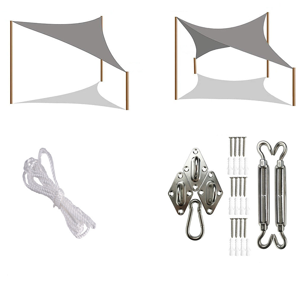 heavy-duty knitted UV protection rectangular sun shade sail with reinforced stainless steel D-ring anchors Stornfield