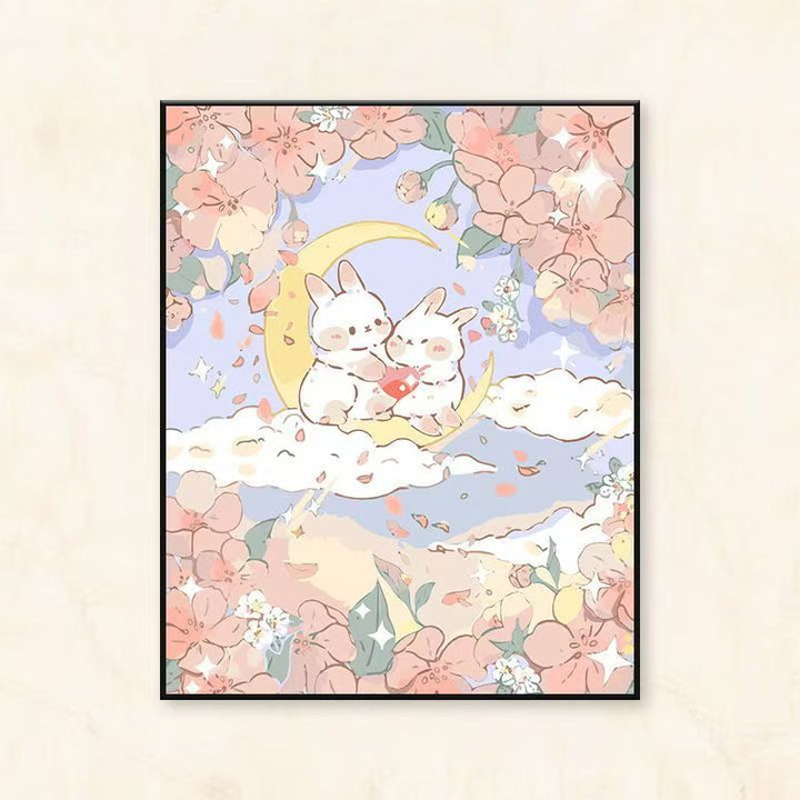 Whimsical Floral and Animal-Themed Canvas Art Print Stornfield