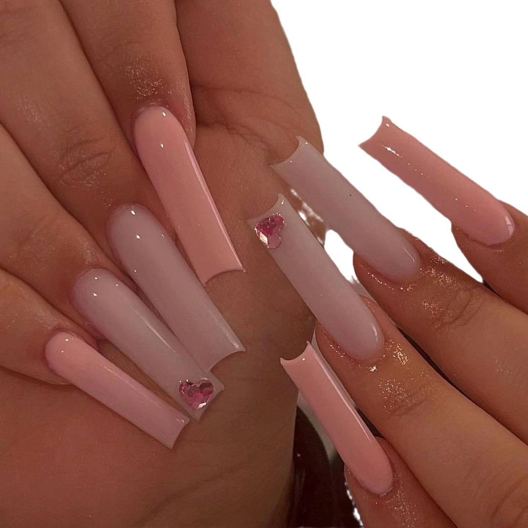 Press-On Nail Extensions with Heart Accents Stornfield