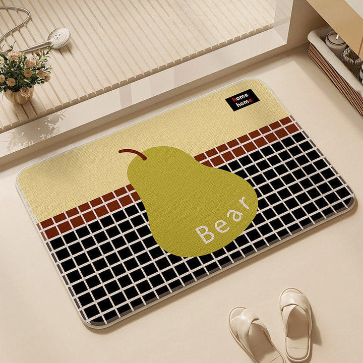 Playful Apple-Themed Kitchen Mat