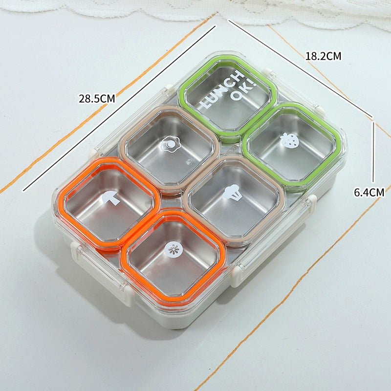 Multi-Section Food Storage Bento Box with Smart Locking Mechanism